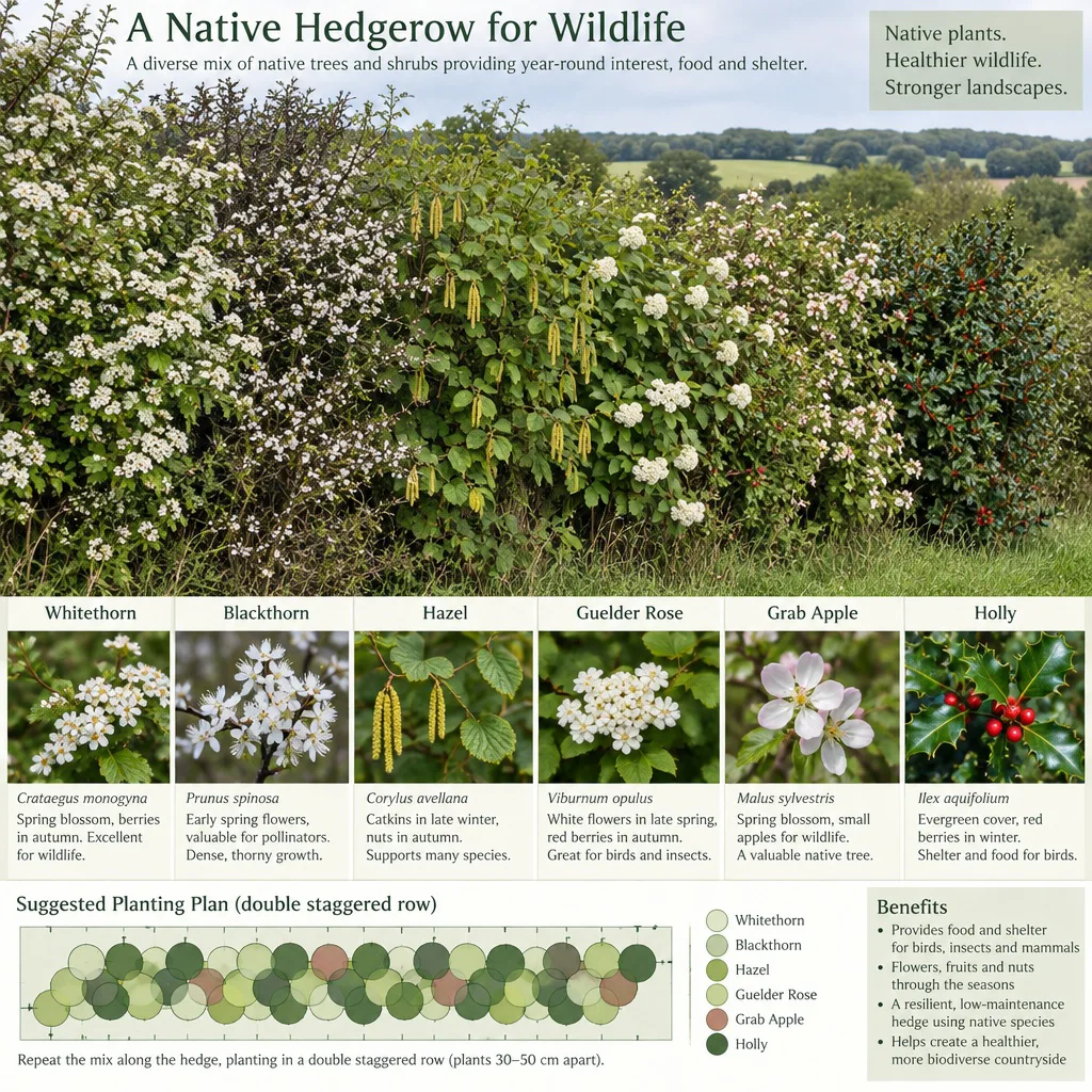25m Flowering Native Irish Hedging Mix